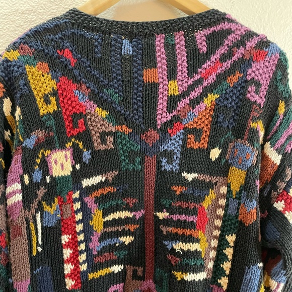 Abstract Art to Wear Cotton/Ramie Rainbow 🌈 Knit Sweater Size M - Picture 7 of 7